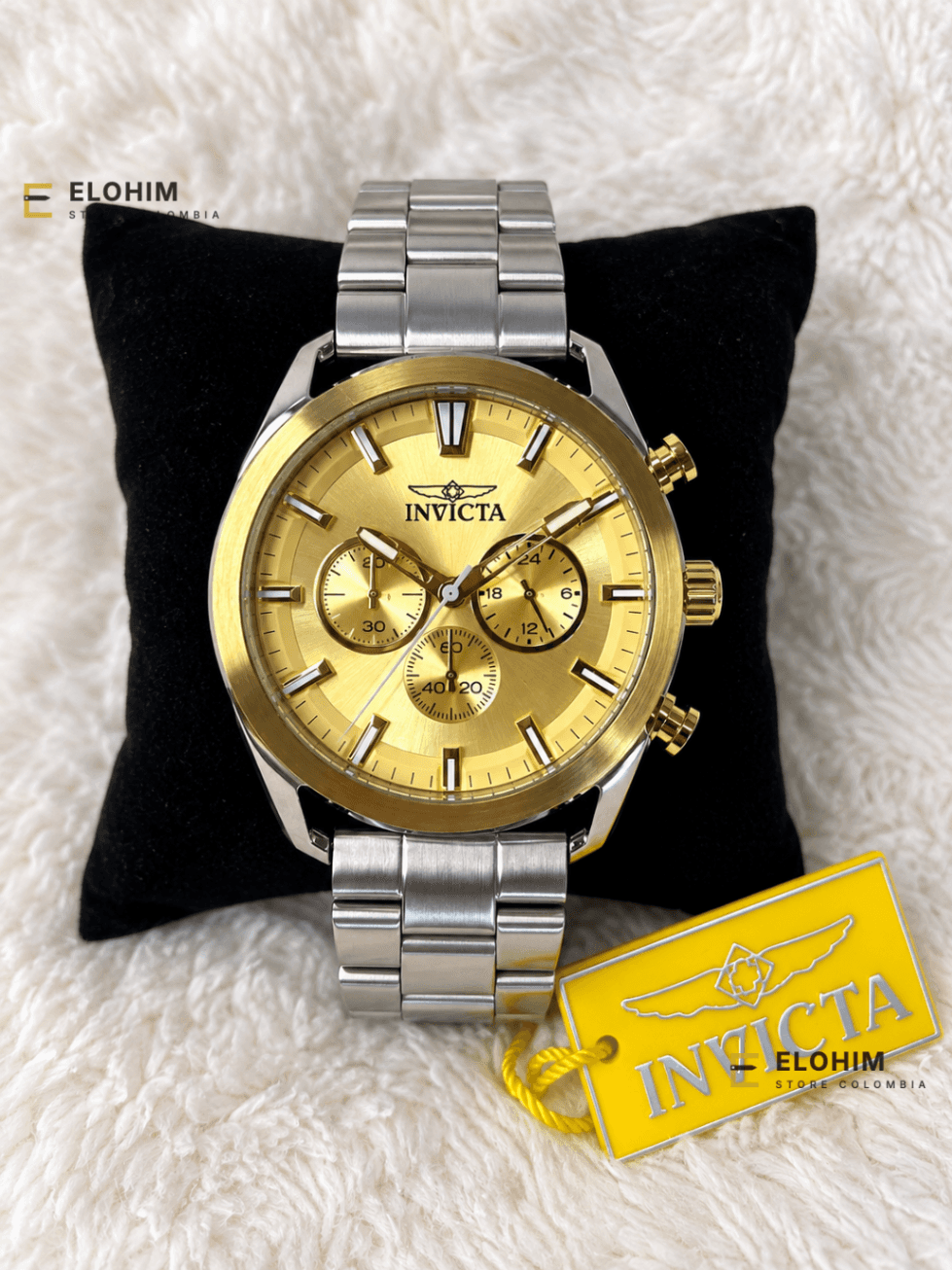 Reloj Invicta Speedway 45mm Dial Oro para Hombre Movimiento Cuarzo
